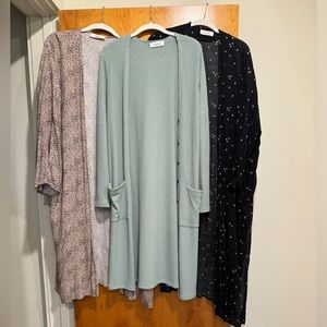 Carly Jean Los Angles kimonos. Lightly worn. $25 for all 3